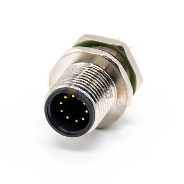 High Quality M12 9 Pin A Coded Plug Bulkhead Connector for PCB 01
