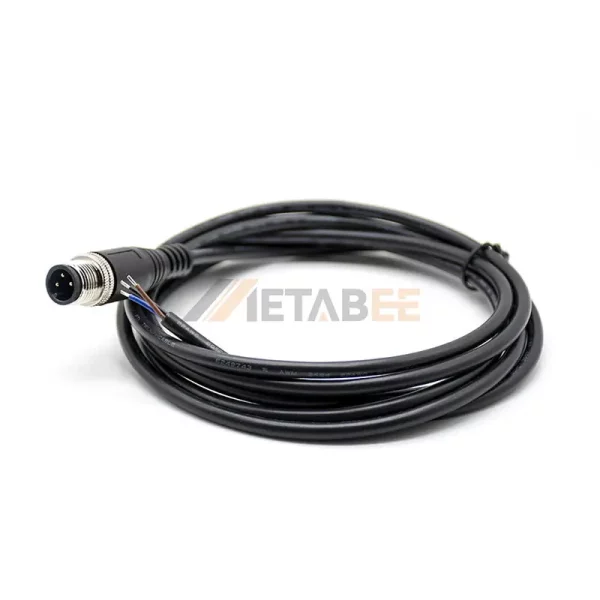M12 3 Pin A Coded Male Molded Sensor Cable, Unshielded, AWG22, 3m 01