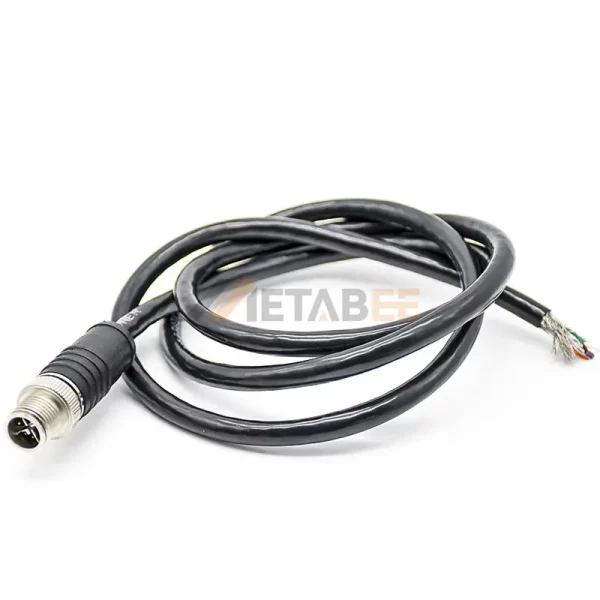 M12 8 Pin X Coded Male Molded Pigtail Cable 01