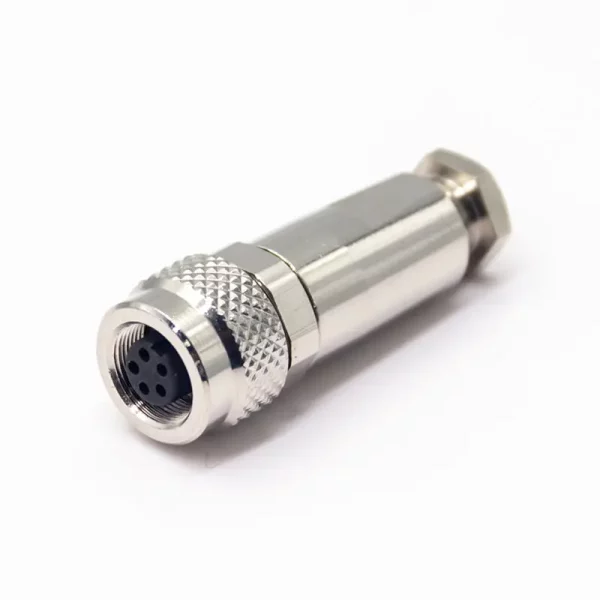 M9 5 Pin Male Field Wireable Connector for Cable, Metal, IP67 01