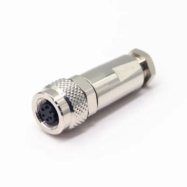 M9 6 Pin Female Field Wireable Connector for Cable, Shielded, IP67 01