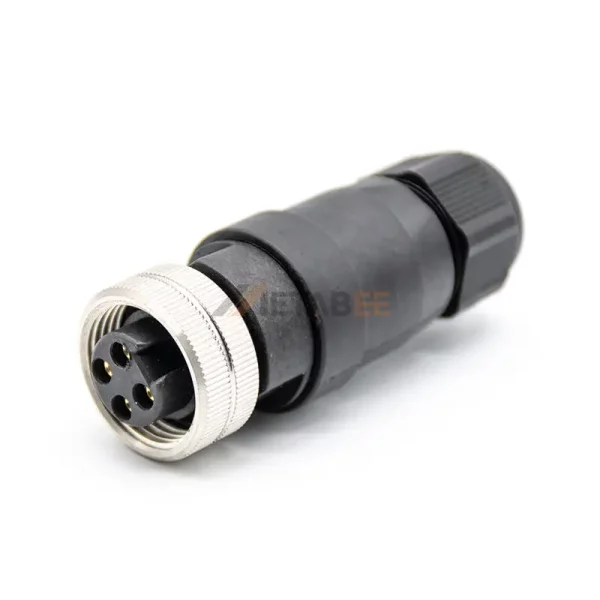 Mini 7/8“ 4 Pin Female Field Wireable Connector, Straight, Unshielded 01