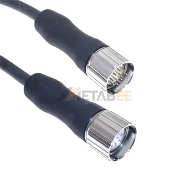 M23 16 Pin A Coded Male to Female Molded Cable, 18AWG, 1m