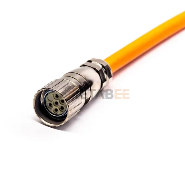 M23 6 Pin A Coded Female Cable Assembly, 14AWG, 1m 01