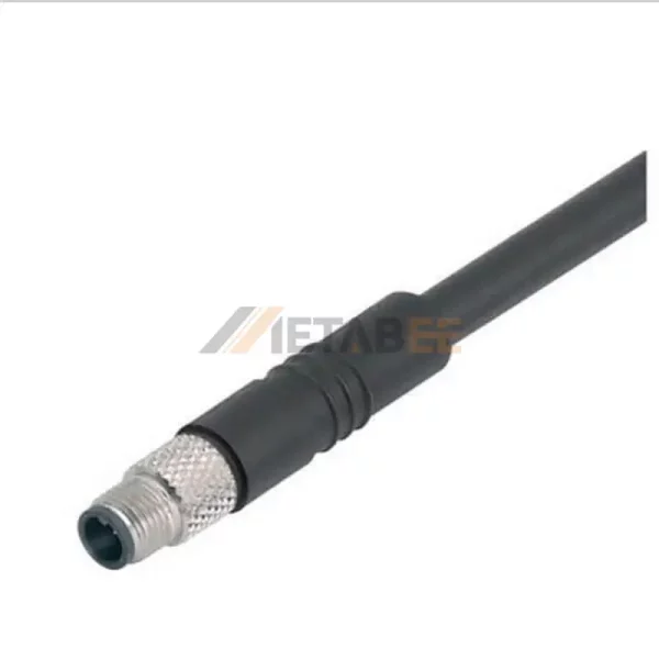 M5 3 Pin A Coded Male Overmolded Cable, Unshielded, 50cm