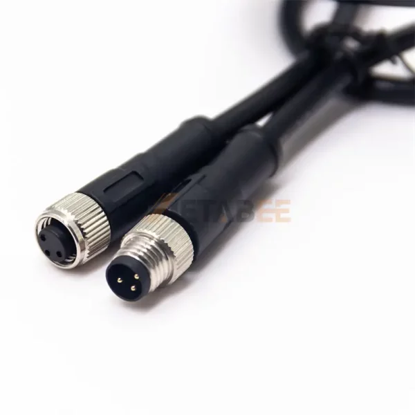 M8 3 Pin A Coded Male to Female Sensor Cable, Cable Type, AWG24 01