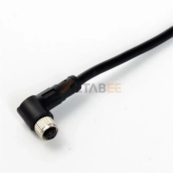 Right Angle M5 A Coded 4 Pin Female Cable, 75cm