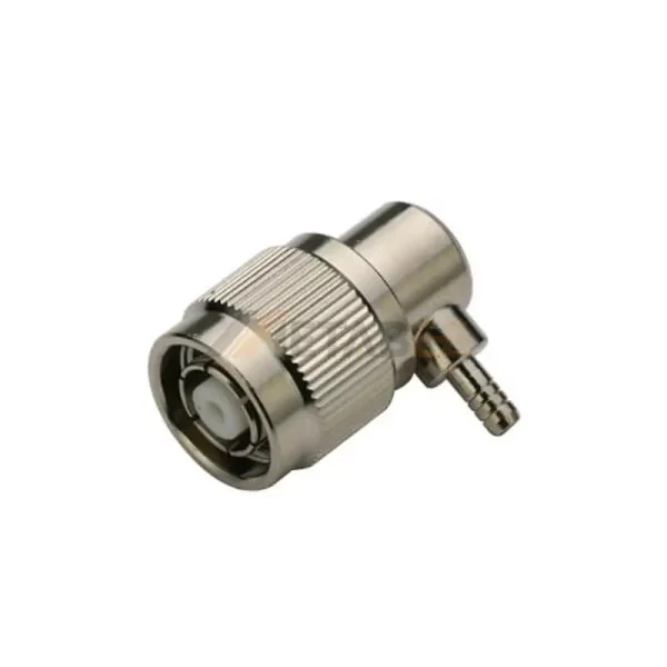 Reverse Polarity TNC Plug Connector Crimp Attachment for RG316, Right Angle