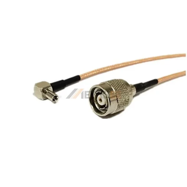 Right Angle TS9 Male to Male RP TNC Cable Assembly Using RG316 Coax