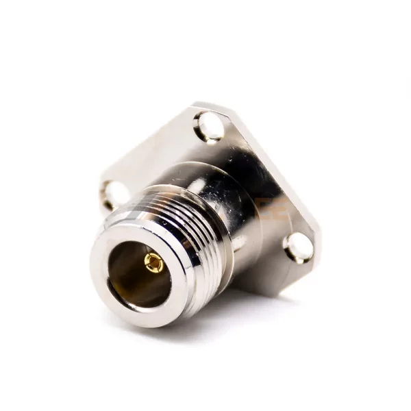 N Type Female Panel Mount Connector with 3-Hole Flange, Solder 01