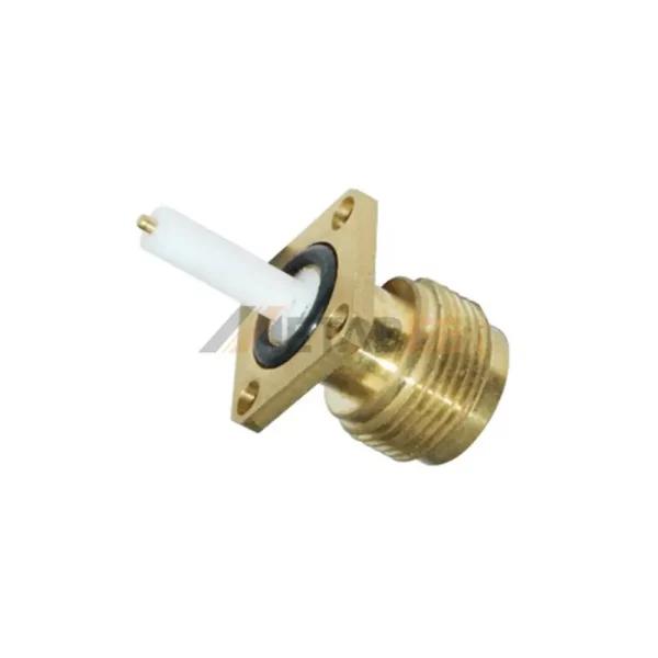 N Type Jack Panel Mount Coaxial Connector with 4 Hole Flange, Solder, Waterproof