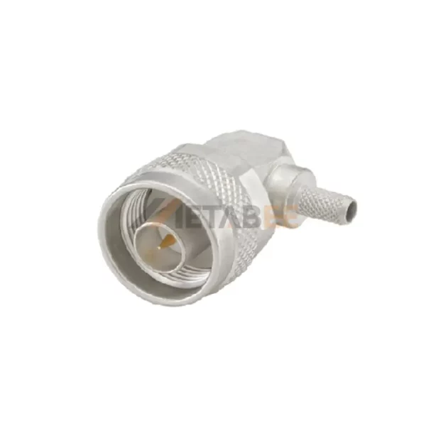 Right Angle N Male Connector, Crimp Attachment for Cable 01