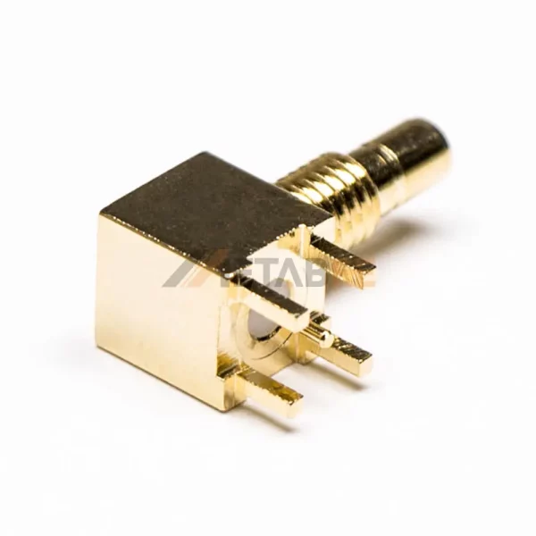 Right Angle SMB Female PCB Connector, Through Hole, 50 Ohm 01