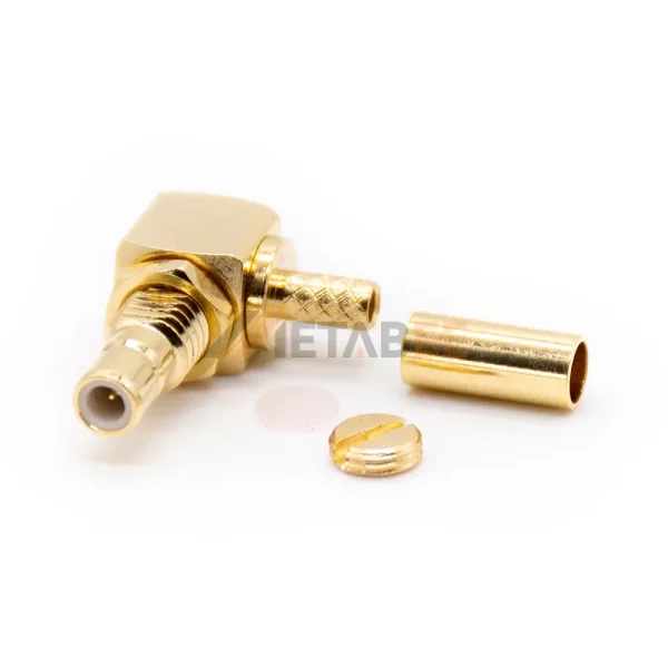 SMB Female Right Angle Connector, Crimp, 50 Ohm 01