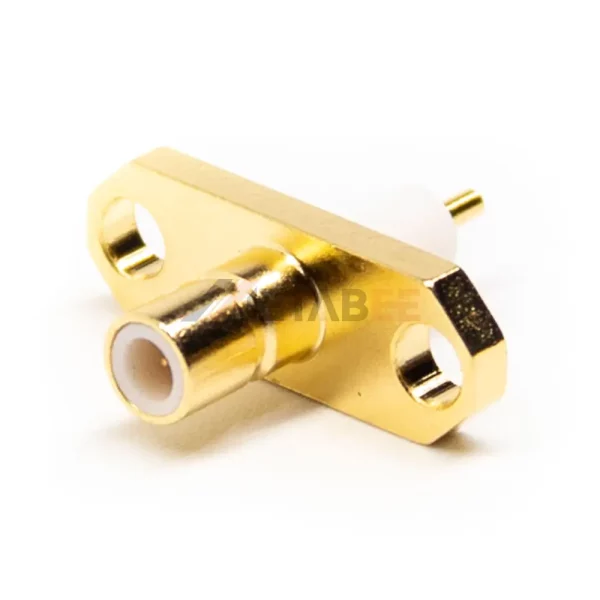 SMB Jack Panel Mount Connector with 2-Hole Flange, Solder 01