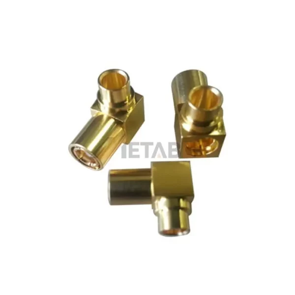 SMB Male Connector Solder Attachment for UT141, Right Angle