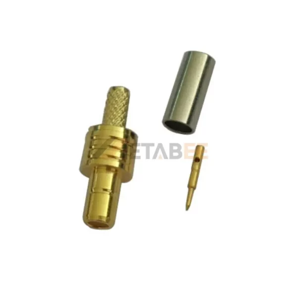 SMB Plug Right Angle Connector, Solder Attachment for RG316