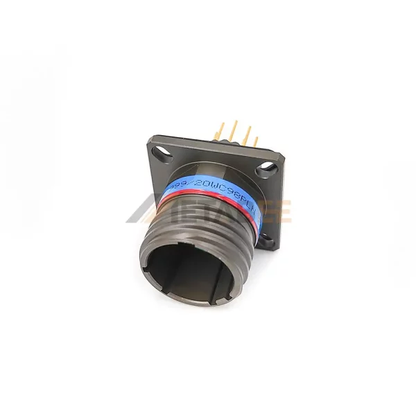 D3899920WC98PLN Series III Circular Connector, Wall Mount Flange Receptacle, 13-98, Long PCB Pin Contacts 01