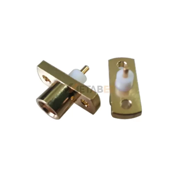 MCX Female Solder Coaxial Connector with 2 Hole Flange