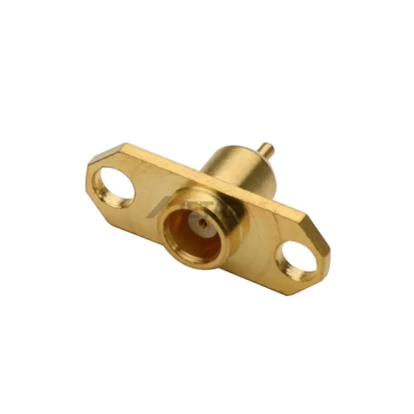 MCX Female Solder RF Connector with 2 Hole Flange