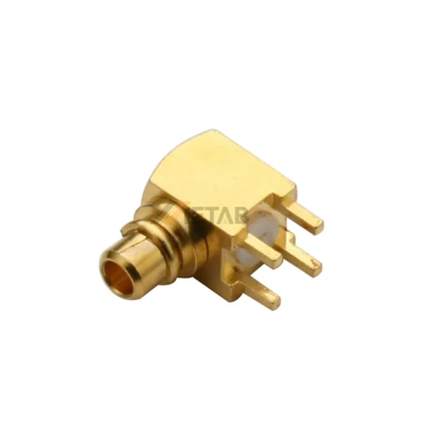 90 Degree MMCX Male PCB Connector, Through Hole