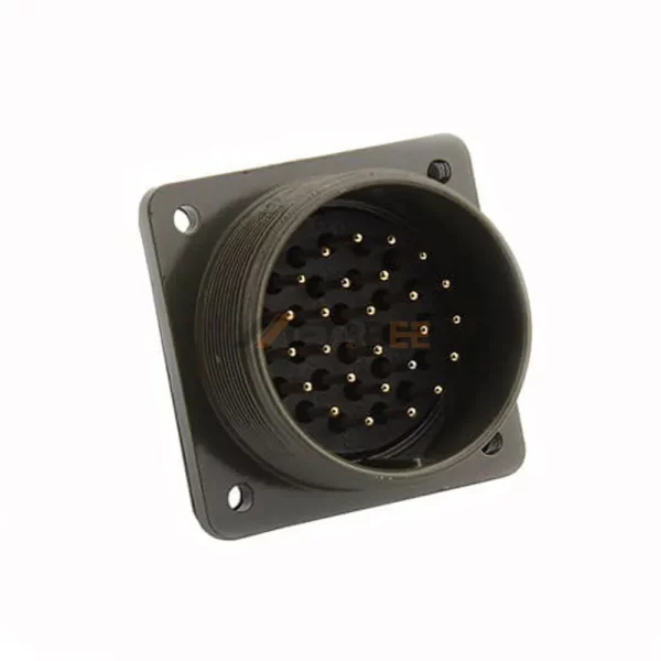 MS3102A28-12P MIL-DTL-5015 Circular Connector, Box Mounting Receptacle, 28-12, Pin Contacts 01