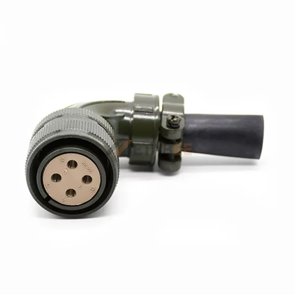 MS3108A22-22S MIL-DTL-5015 Circular Connector, 90 Degree Plug, 22-22, Socket Contacts 01