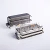 100 Pin Right Angle Dual Stacked Through Hole VHDCI Female Connector, 0.8mm Pitch, Solder