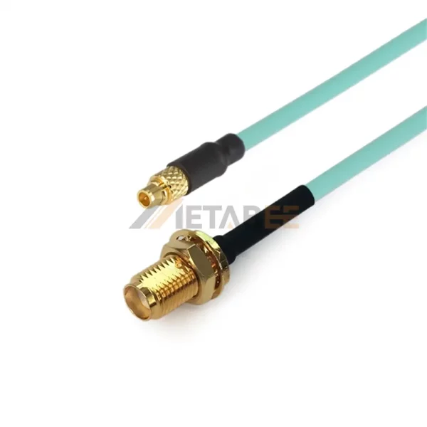 Bulkhead SMA Female to MMCX Male using GT405 Series Flexible Low Loss Cable, DC-18 GHz