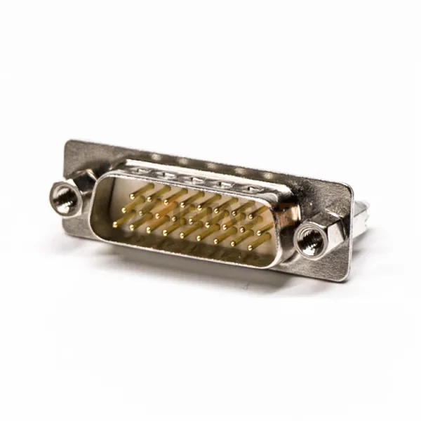 26 Pin D-Sub Male Connector for PCB Mount, Through Hole, Machined Contacts, 2.29mm Pitch