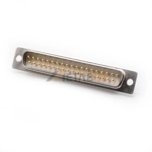 37 Pin Male D-sub Connector for Cable Mount, Solder Cup, Machined Contacts, 2.77mm Pitch