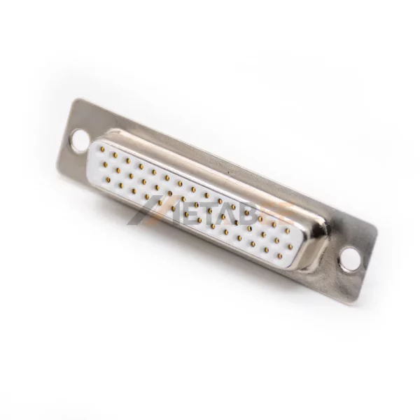44 Pin HD D-Sub Female Connector for Cable Mount, Solder Cup, Machined Contacts, 2.29mm Pitch