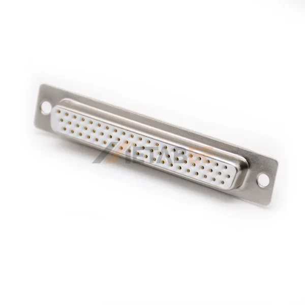 62 Pin D-Sub Female Connector for Cable Type, Solder Cup, 2.29mm Pitch, Machined Contacts