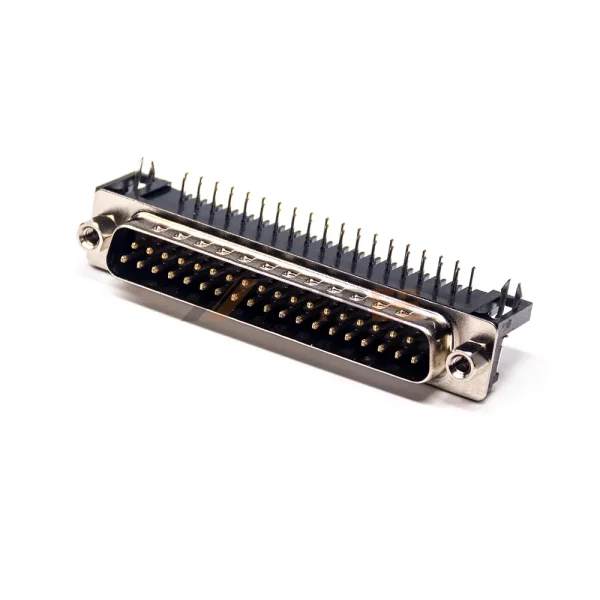 90 Degree 37 Pin D-Sub Male Connector for PCB Mount, 2.77mm Pitch, IP20