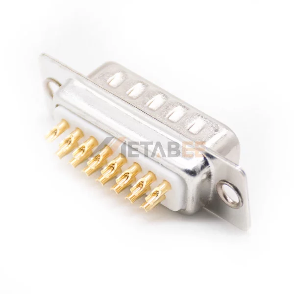 DB15 Male Solder Connector, Cable Type, 2.77mm Pitch, Machined Contacts