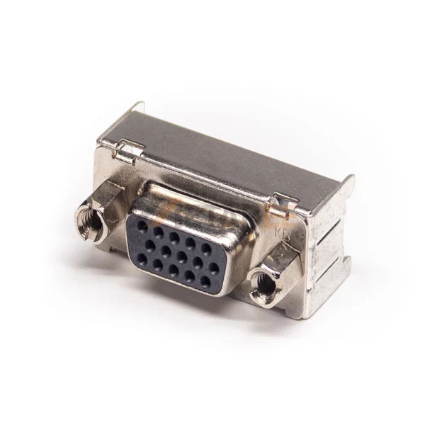 D-Sub HD15 Female Connector for PCB Mount, Though Hole, 2.29mm Pitch, Front Screw Lock