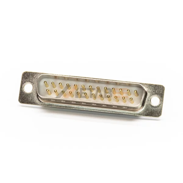 25 Pin D-Sub Male Connector, Cable Type, Solder Cup, 2.77mm Pitch, Machined Contacts