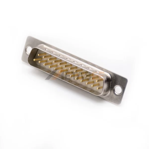 D-Sub 25 Pin Male Connector, Cable Type, Solder Cup, 2.77mm Pitch, Machined Contacts