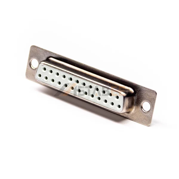 25 Pin D-Sub Female Connector for PCB Mount, Through Hole, 2.77mm Pitch, IP20