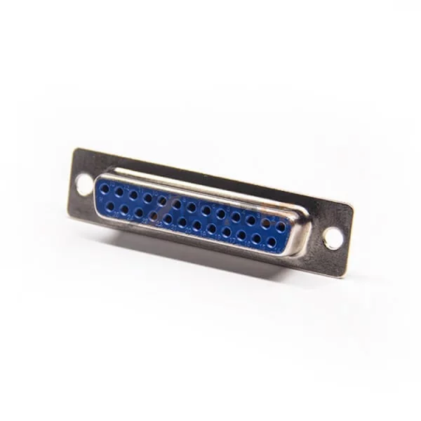 DB25 Female Connector, Cable Type, Solder Cup, 2.77mm Pitch, Machined Contacts
