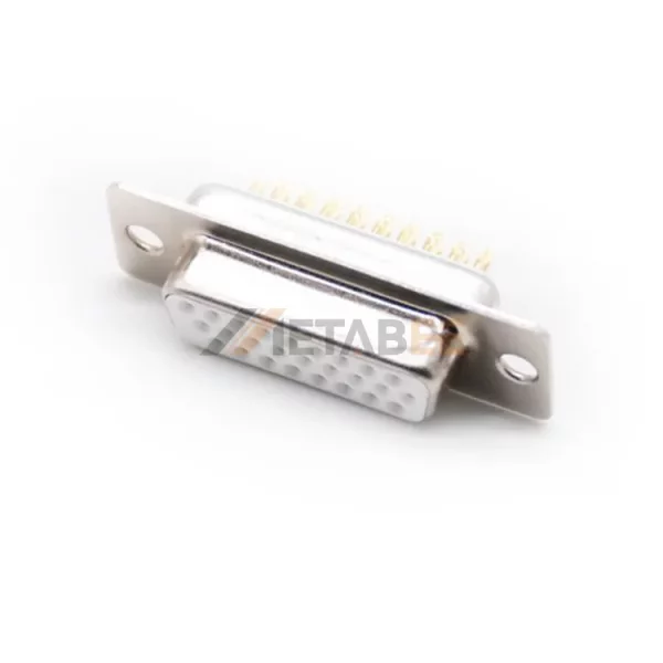 26 Pin D-Sub Female Connector for Cable Mount, Solder Cup, Machined Contacts, 2.29mm Pitch