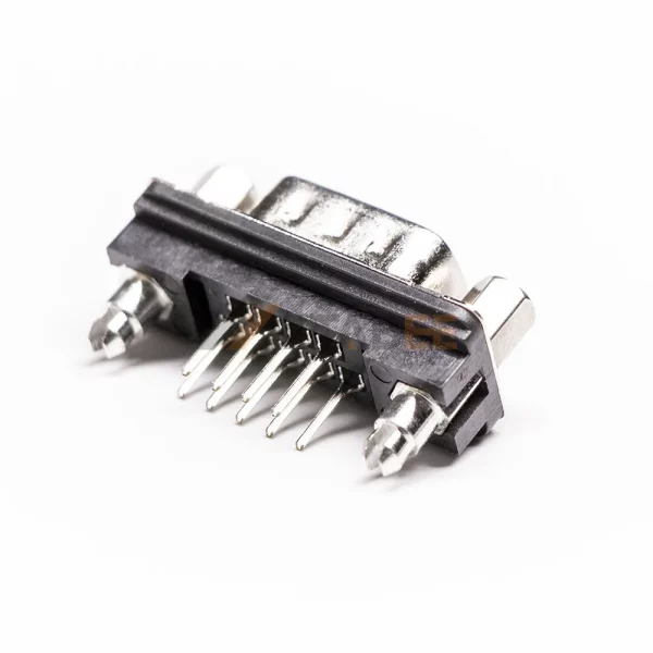 DB9 9 Pin PCB Male Connector, Through Hole, 2.77mm Pitch, 4-40 UNC Screwlock