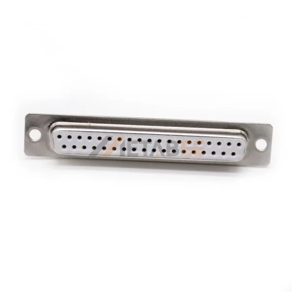 D-Sub 37 Pin Female Connector, Cable Mount, Solder Cup, Machined Contacts, 2.77mm Pitch