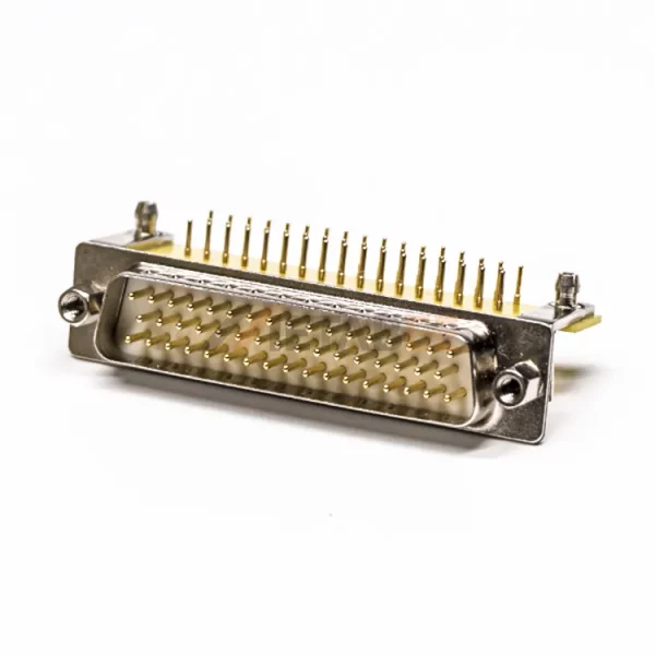 D-Sub 50 Pin Right Angle Male Connector for PCB Mount, Through Hole, 2.77mm Pitch
