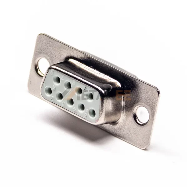 D-Sub 9 Pin Female Connector, Cable Mount, Solder Cup, 2.77mm Pitch