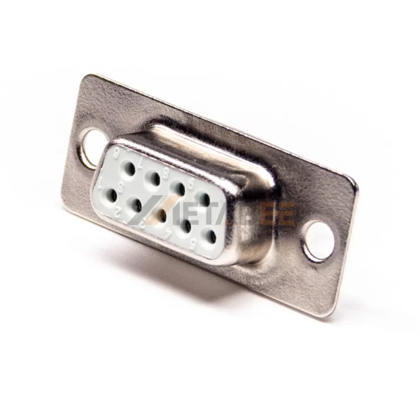 D-Sub 9 Pin Female Connector For PCB Mount, Through Hole, 2.77mm Pitch, IP20