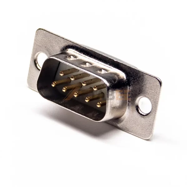 D-Sub 9 Pin Male Connector for Cable Mount, Solder Cup, 2.77mm Pitch, IP20