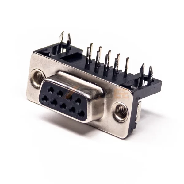 D-Sub DB9 Right Angle Female Connectors For PCB Mount, Through Hole, 2.77mm Pitch, IP20