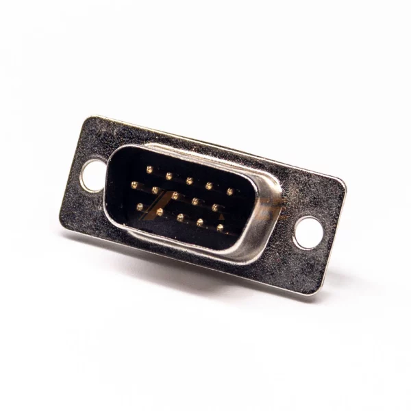 DB15 High Density Male Connector, Cable Type, 2.29mm Pitch, Rear Rivet Nut