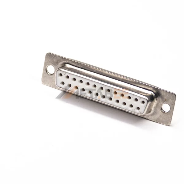D-Sub 25 Pin Female Connector, Cable Type, Solder Cup, 2.77mm Pitch, Machined Contacts